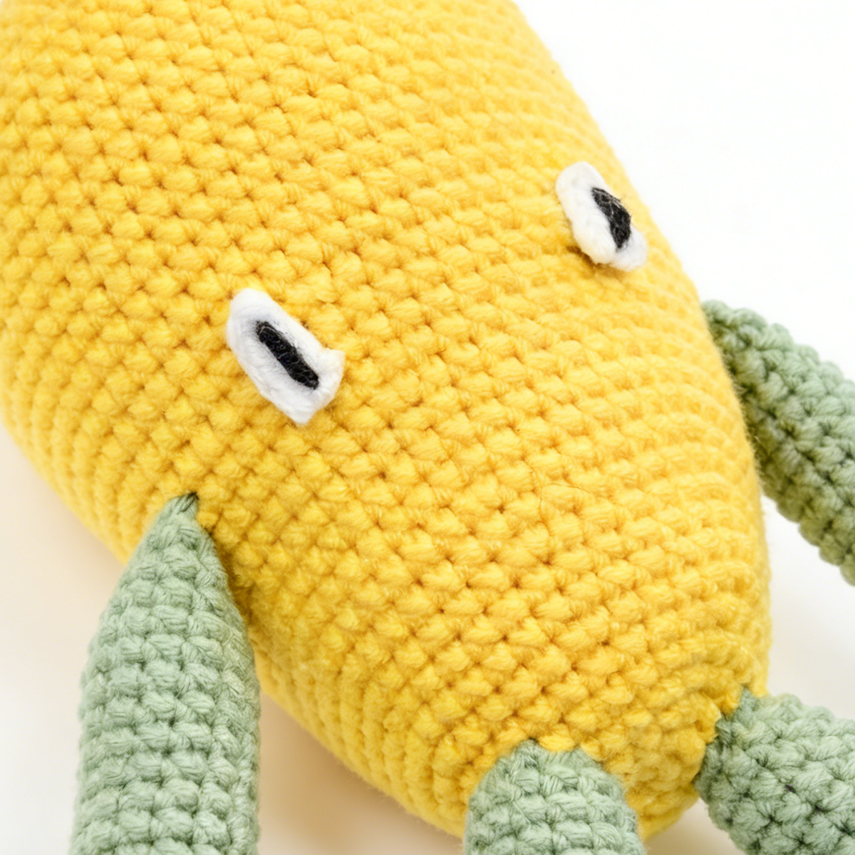 Funny Crochet Lemon Monster - Quirky Amigurumi Vegetable Desk Decor Gift
