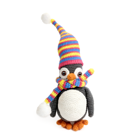 Handmade Crochet Penguin Plush - Cute Amigurumi Holiday Winter Decor