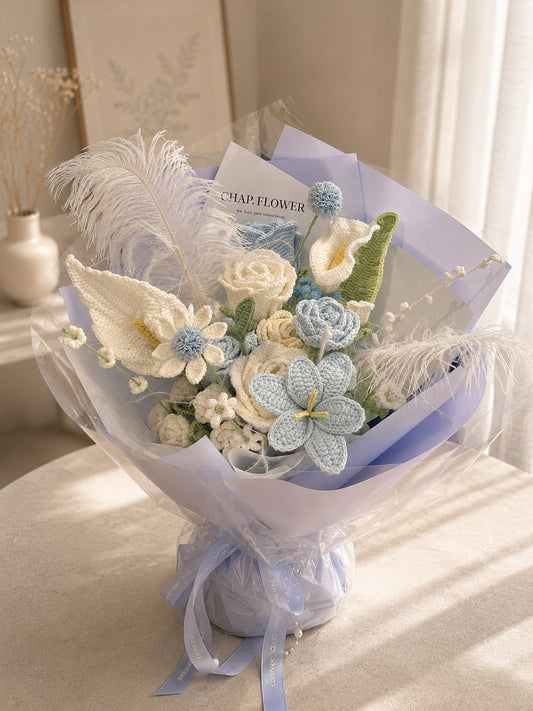 White Calla Lilies Crochet Bouquet