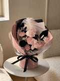 Pink Five Petal Flower Crochet Bouquet