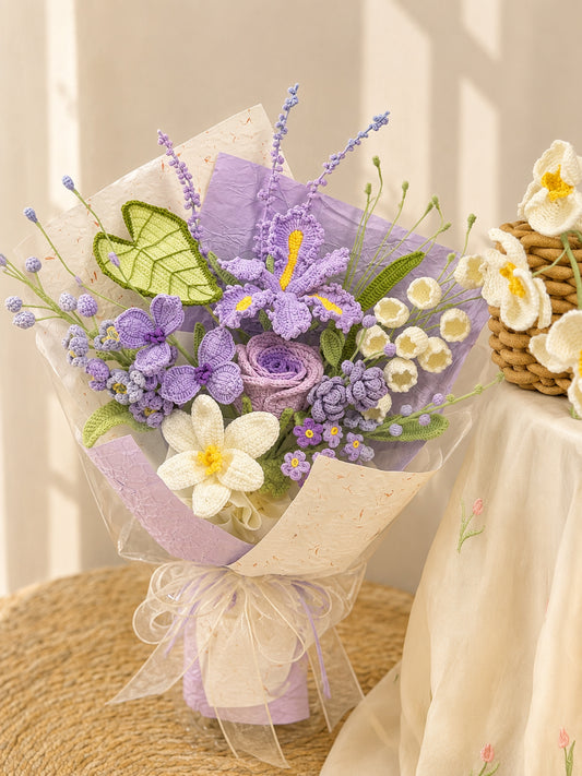 Purple Iris Style Crochet Flower