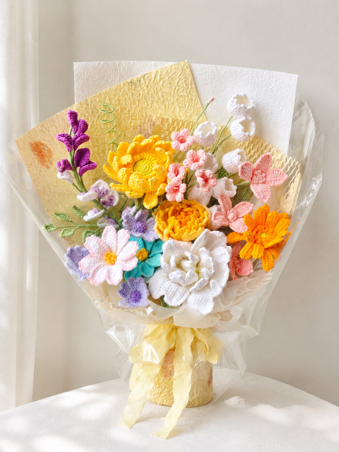 Large Yellow Peony Style Flower