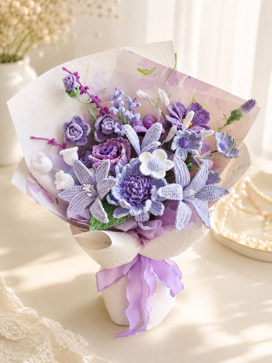 Lavender Lily Style Crochet Flowers