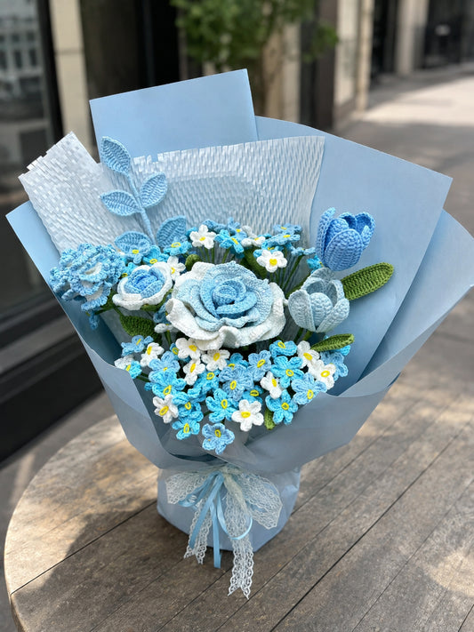 Crochet Rose Tulips Style Bouquet