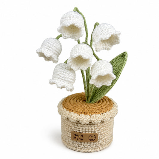 Handmade Crochet Pointed Lily of the Valley Potted Plant