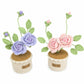 Handmade Crochet Double Rose Potted Plant