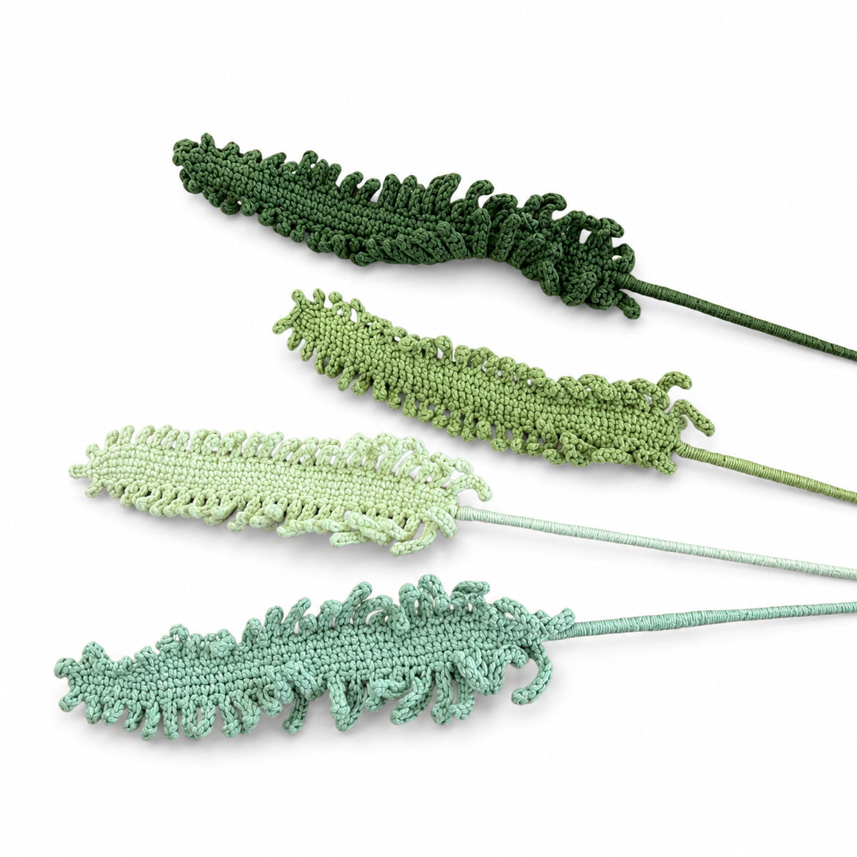 Handmade Crochet Fern Leaf Stems