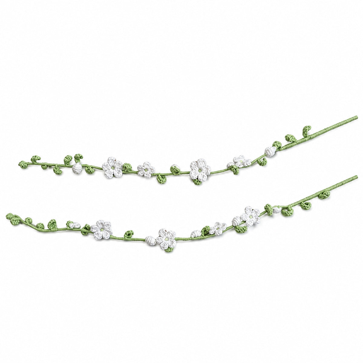 Handmade Crochet Flowering Snow Willow Stems