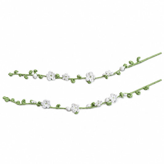 Handmade Crochet Flowering Snow Willow Stems
