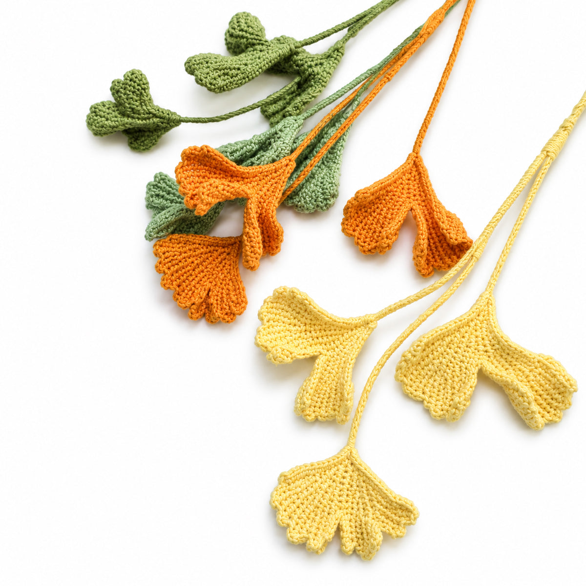 Handmade Crochet Ginkgo Leaf Stems