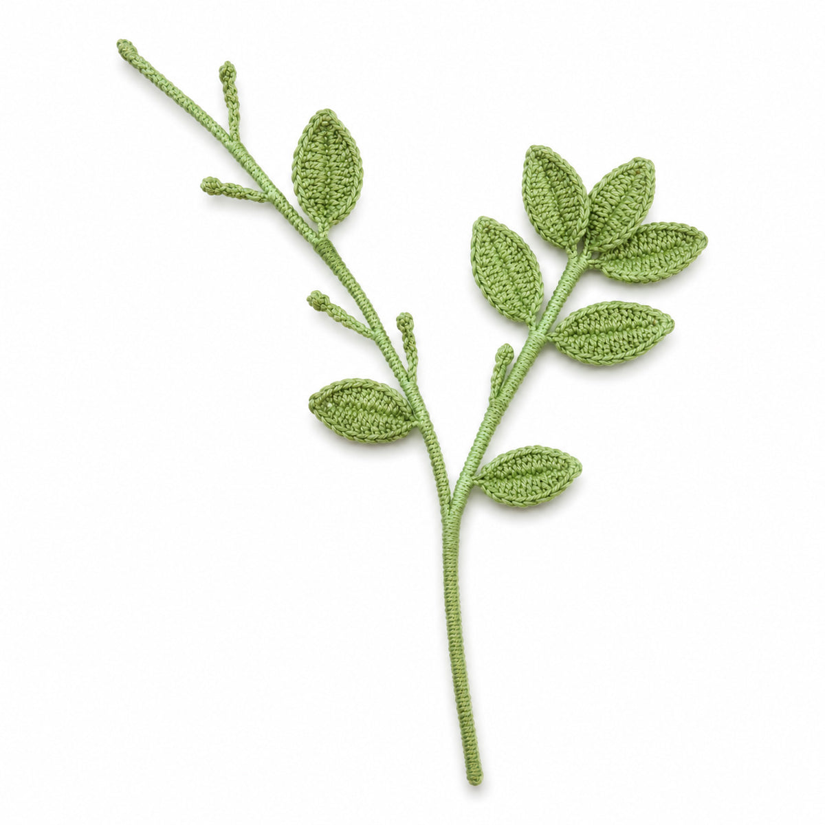 Handmade Crochet Leaf Vine Stems