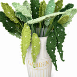 Handmade Crochet Double Begonia Leaf Stems