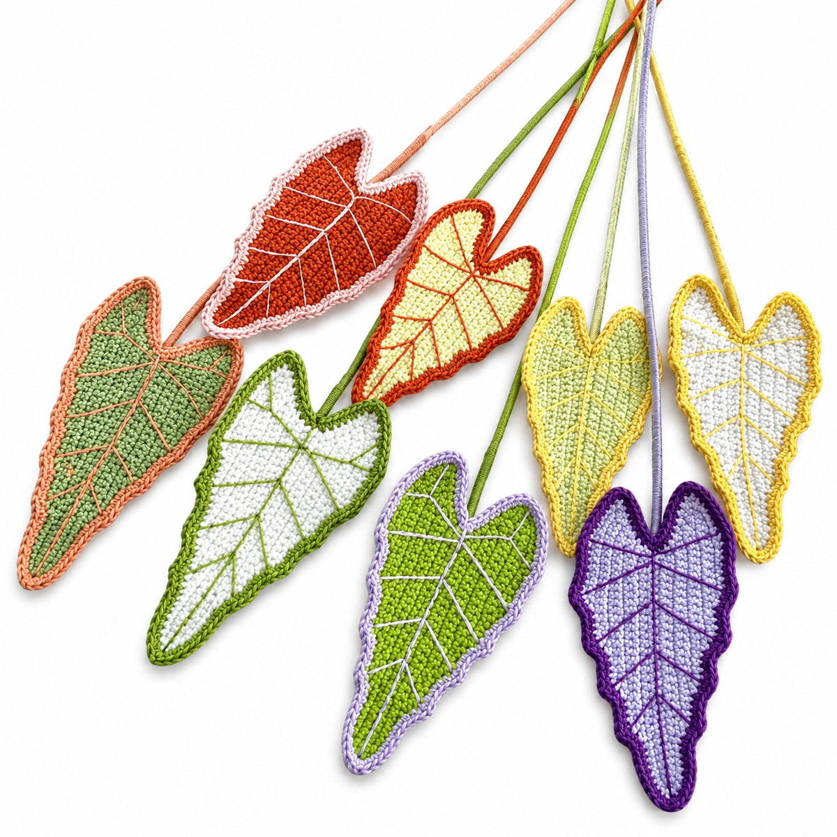 Handmade Crochet Mini Alocasia Leaf Stems