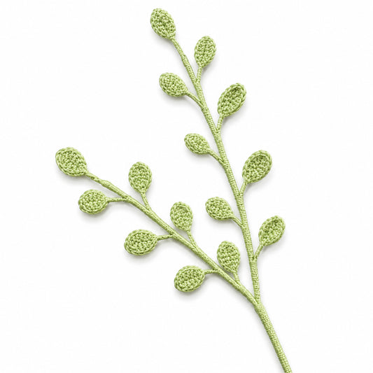 Handmade Crochet Double Leaf Stems