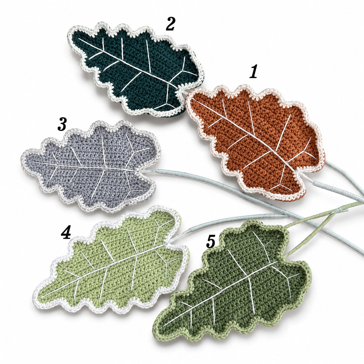 Handmade Crochet Large Alocasia Leaf Stems