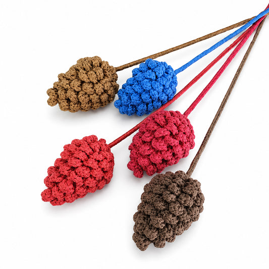 Handmade Crochet Pine Cone Stems