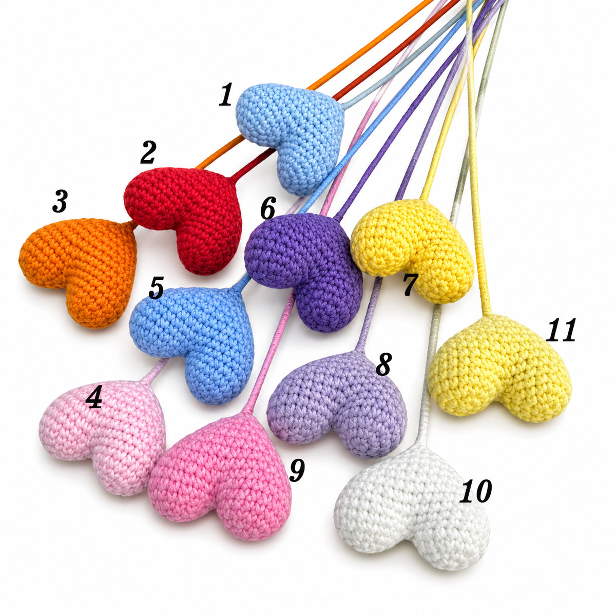 Handmade Crochet Heart Stems