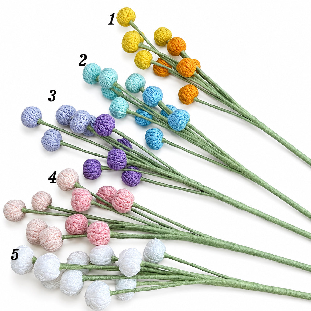 Handmade Crochet Berry Stems