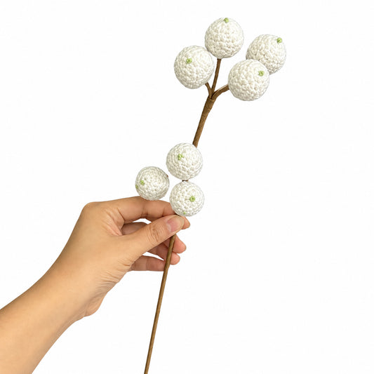 Handmade Crochet Large Snowberry Stems