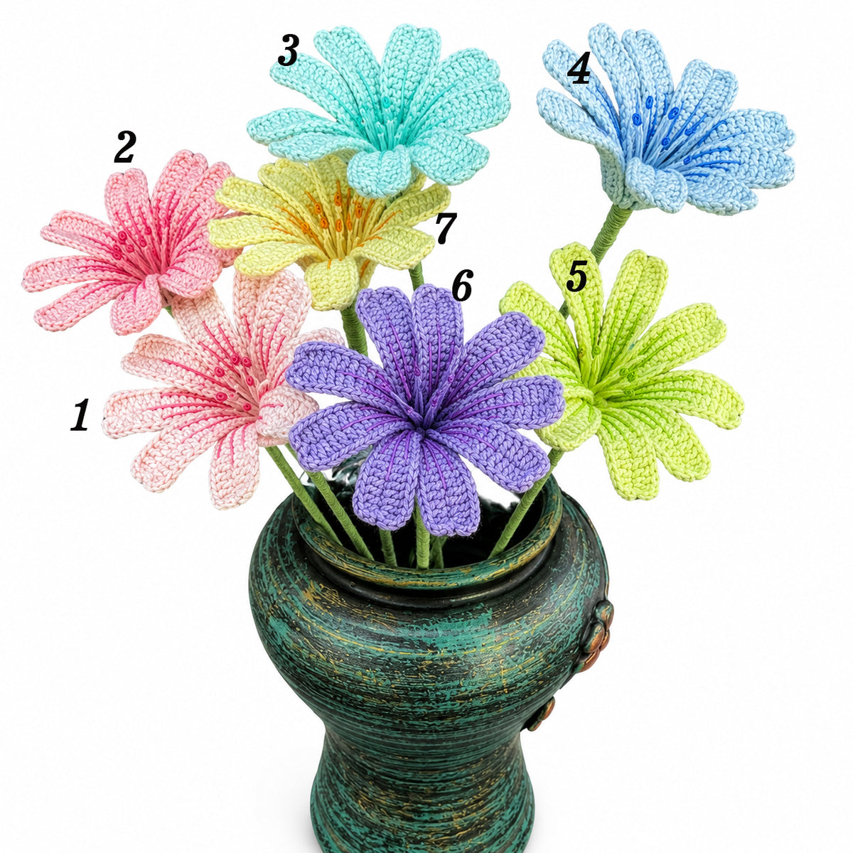 Handmade Crochet Lewisia Flower Stems