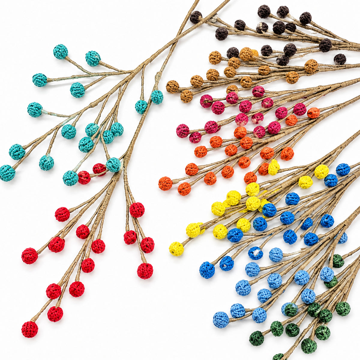 Handmade Crochet Berry Spray Stems