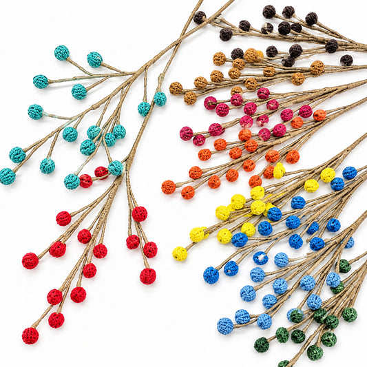 Handmade Crochet Berry Spray Stems