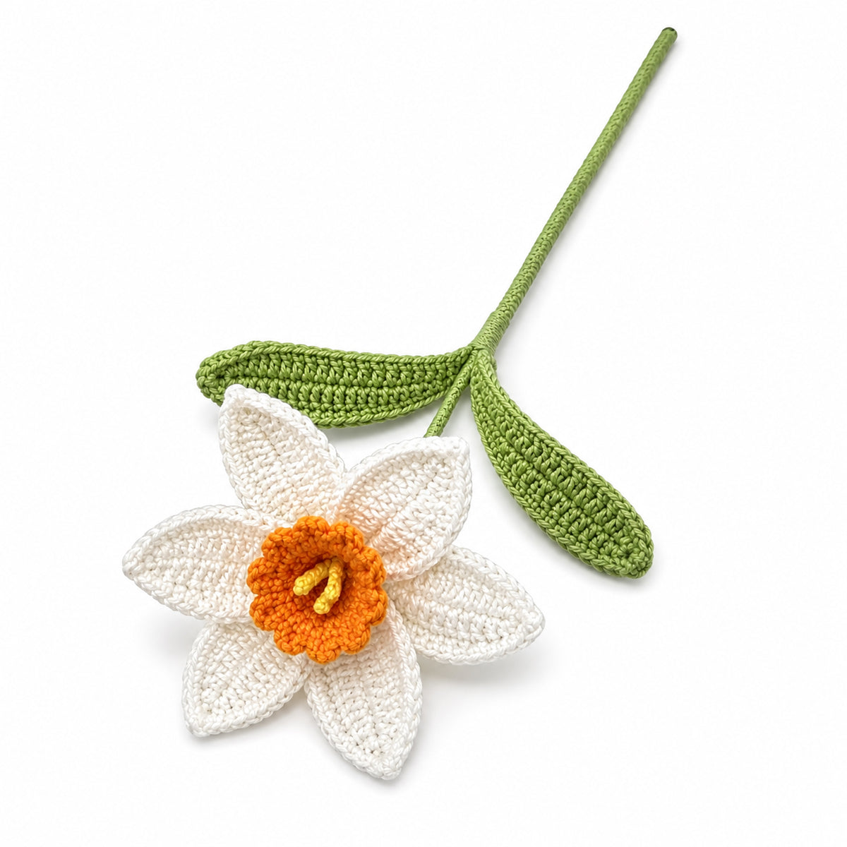 Handmade Crochet Single Daffodil Stem