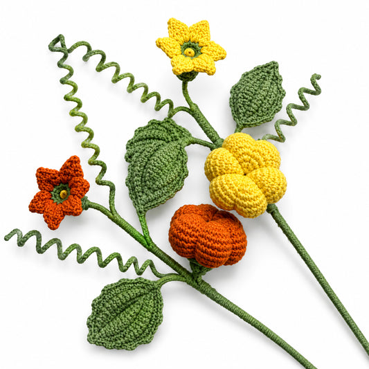 Handmade Crochet Mini Pumpkin Vine Stems