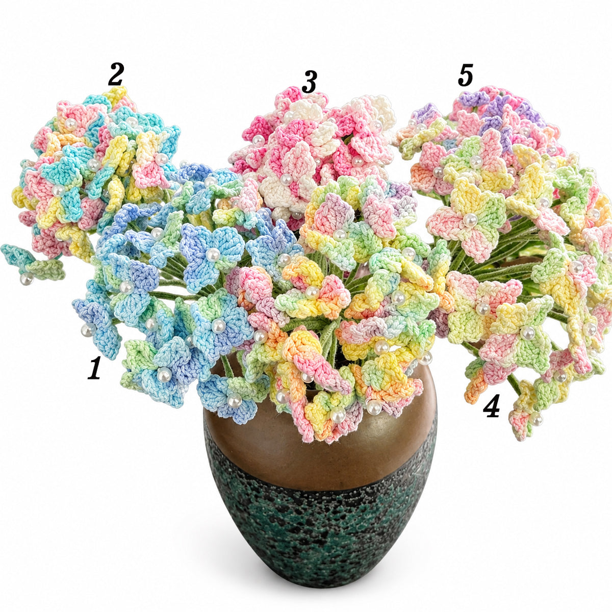 Handmade Crochet Large Hydrangea Stems