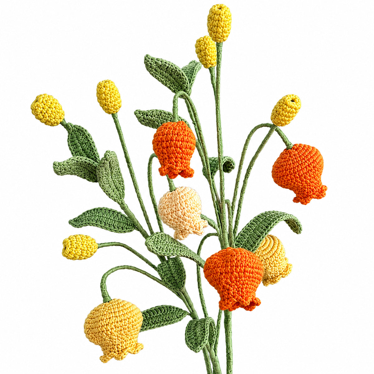 Handmade Crochet Lantern Flower Stem