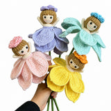 Handmade Crochet Flower Fairy Stem