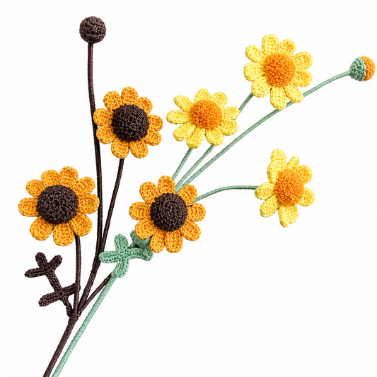 Handmade Crochet Roman Holiday Mini Daisy Stems