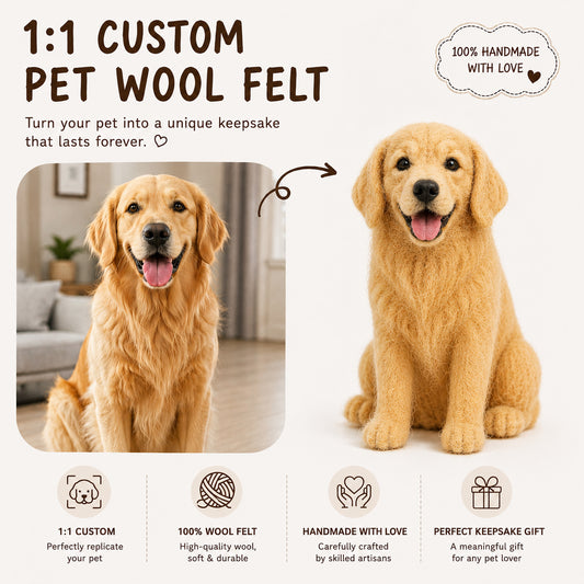 Photo Custom Pet Memorial Felt Sculpture