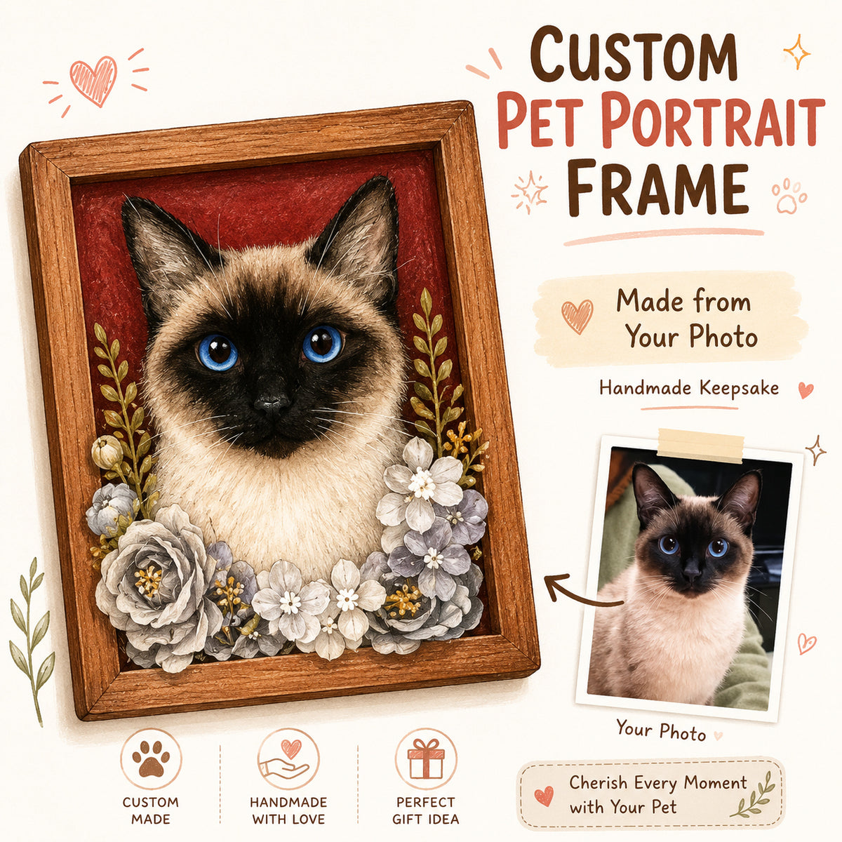 Custom Needle Felt Pet Frame