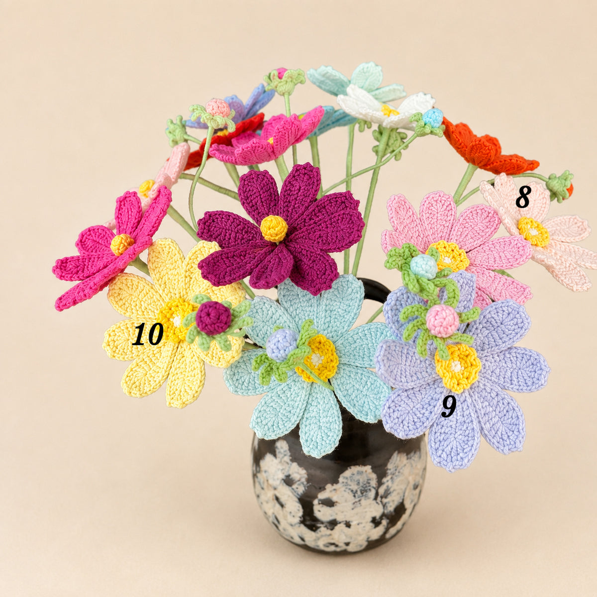Handmade Crochet Cosmos Bud