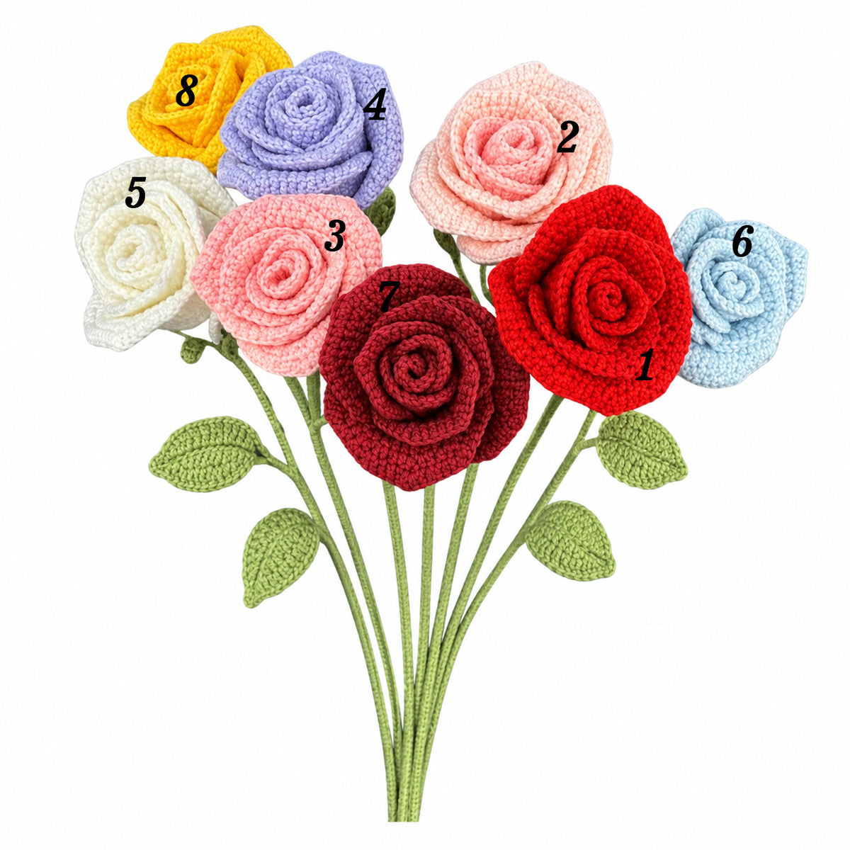 Handmade Crochet Rose in Glass