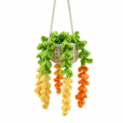Handmade Crochet Lavender Hanging Plant Basket
