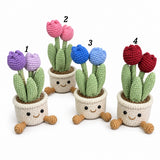 Handmade Crochet Sitting Tulip Pot