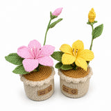 Handmade Crochet Azalea Potted Plant