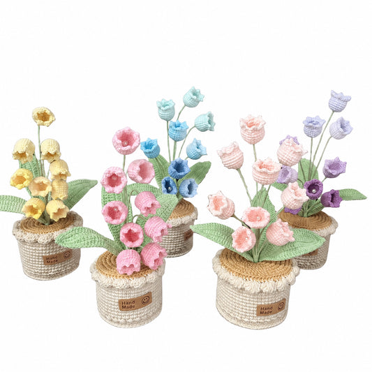 Handmade Crochet Sweet Pea Potted Plant