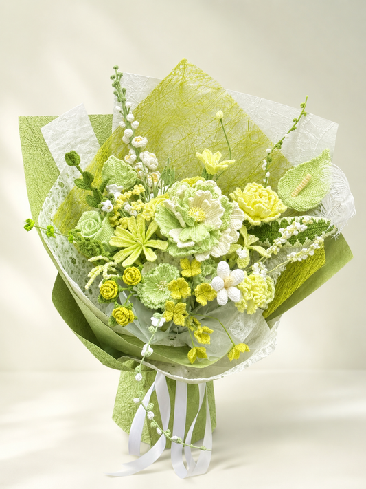 Green Peony-Style Flower Bouquet