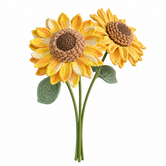 Handmade Crochet Double-Layer Sunflower