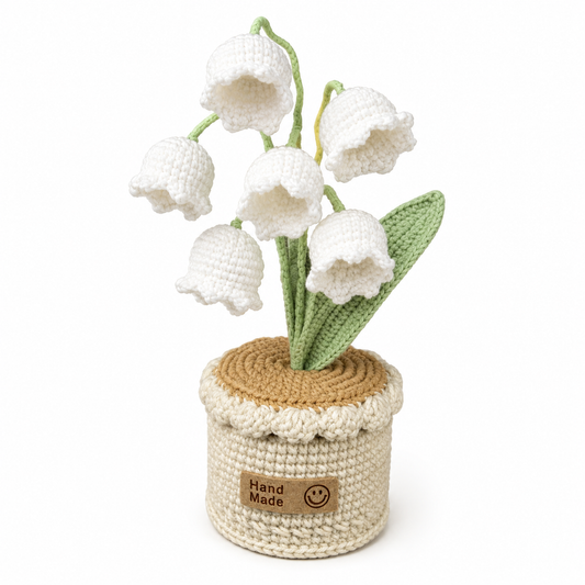 Handmade Crochet Lily of the Valley Potted Plant