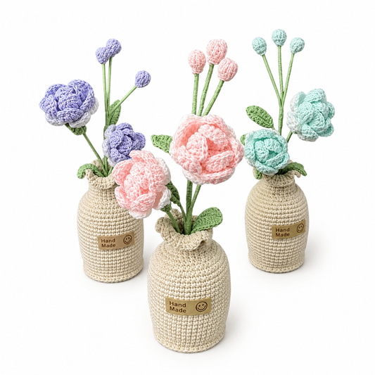 Handmade Crochet Jasmine-Inspired Flower Vase