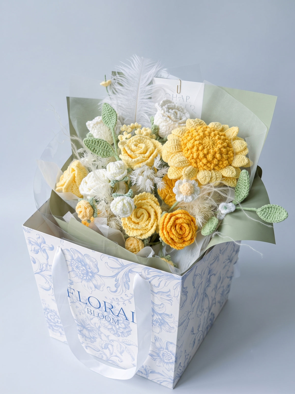 Yellow Crochet Roses Bouquet