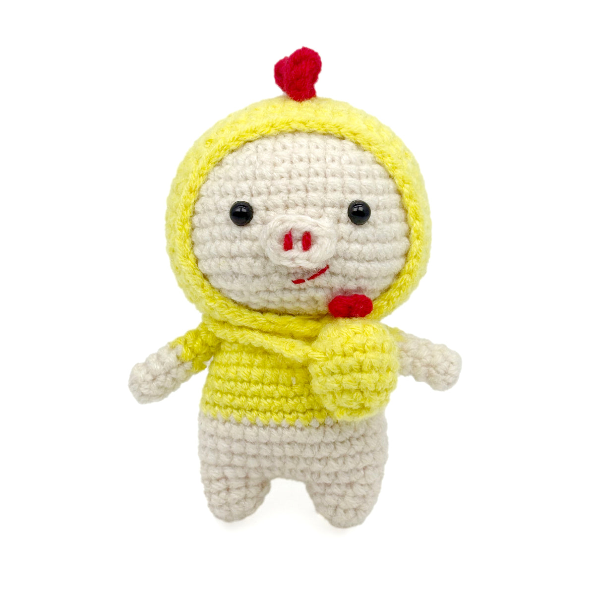 Crochet Pig Plush Doll Set, Handmade Amigurumi Animal Toys for Kids Gift