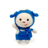 Crochet Pig Plush Doll Set, Handmade Amigurumi Animal Toys for Kids Gift