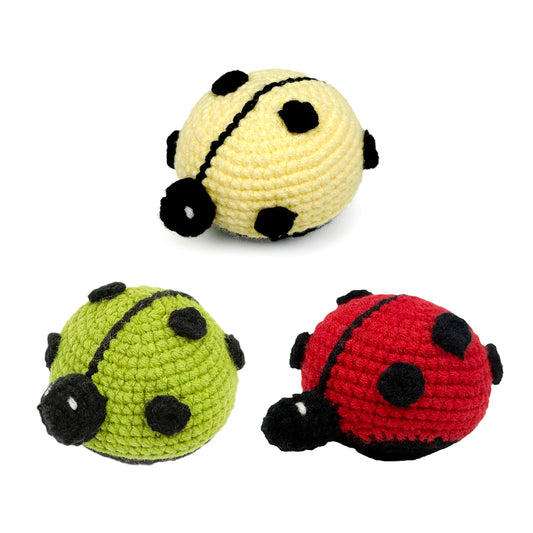 Cute Knitted Ladybug Toys for Nursery - Colorful Garden Theme Plush Set
