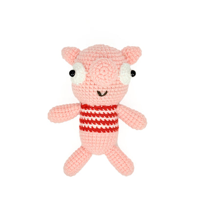 Crochet Pig Plush Toy Set, Handmade Amigurumi Animal Dolls Gift