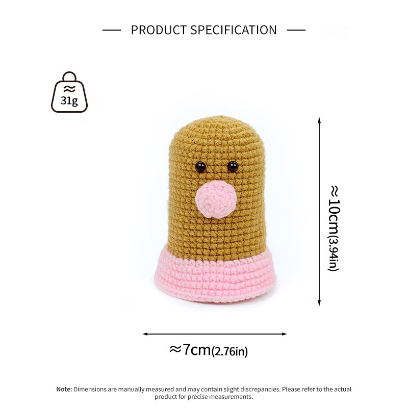 Crochet Mole Plush Toy, Handmade Amigurumi Animal Doll Gift
